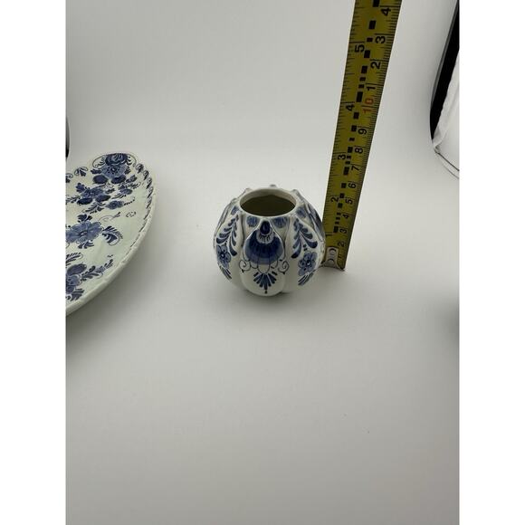 Delft Blue/White Hand Painted S&P Toothpick/Mustard with 9 inch Tray Holland - Picture 10 of 10
